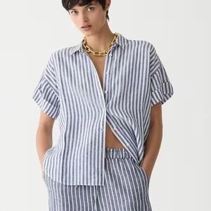 J.Crew Medium Capitaine Shirt in stripe Baird McNutt Irish linen